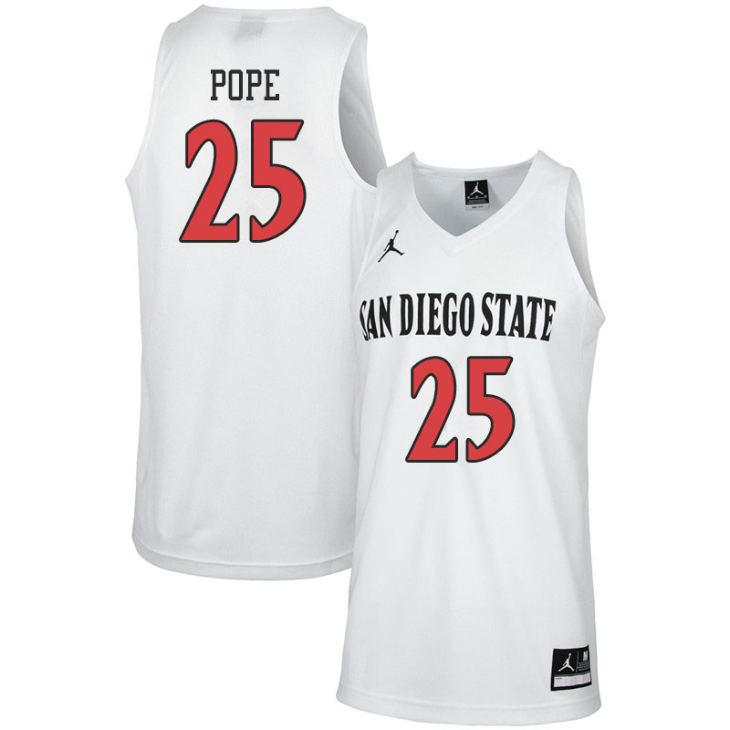 Jordan Brand Men #25 Mike Pope San Diego State Aztecs College Basketball Jerseys Sale-White